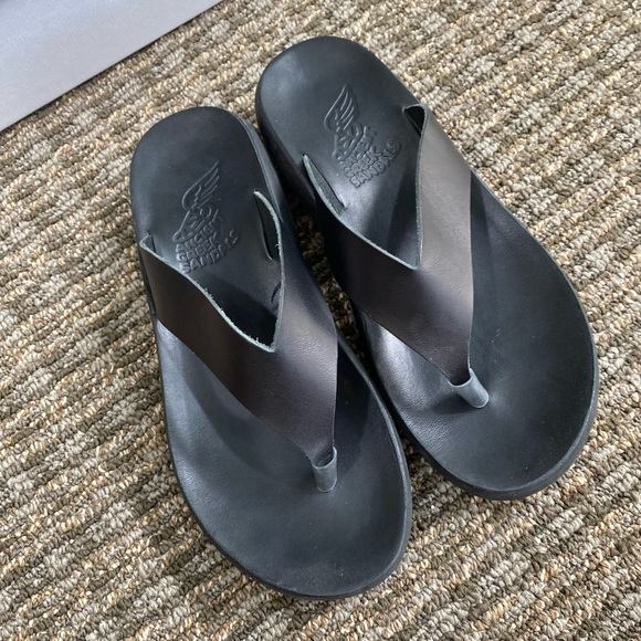 Ancient Greek Sandals Shoes | Ancient Greek Sandalsblack Charys Comfort Vachetta Sandals | Color: Black | Size: IT37 | Yeerfei's Closet